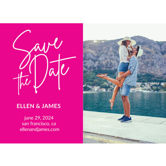 Color Block Photo Save the Date Cards